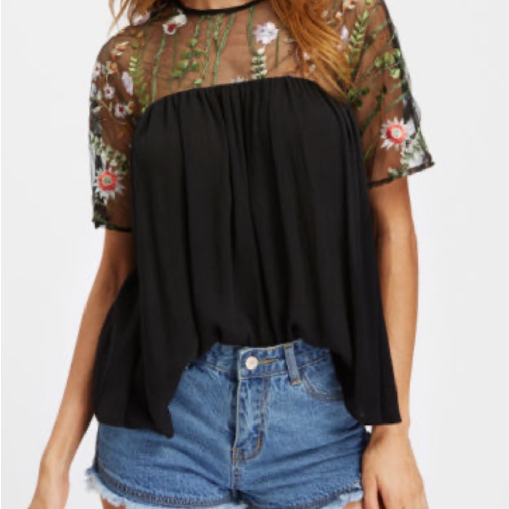 Anthropologie | Embroidered tshirt